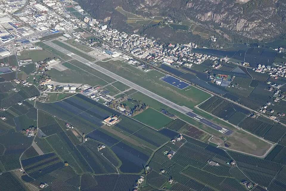 Letiště Bolzano — pohled na letiště