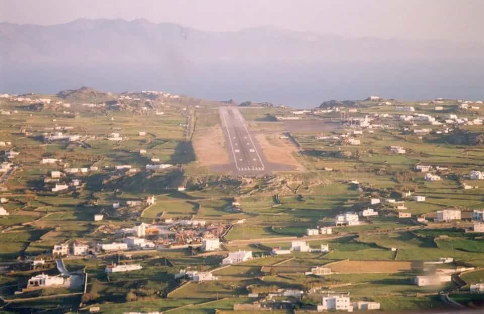Letiště Mykonos — pohled na letiště