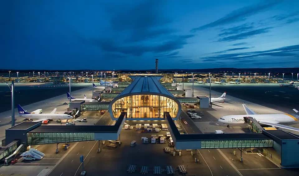 Letiště Oslo — pohled na letiště
